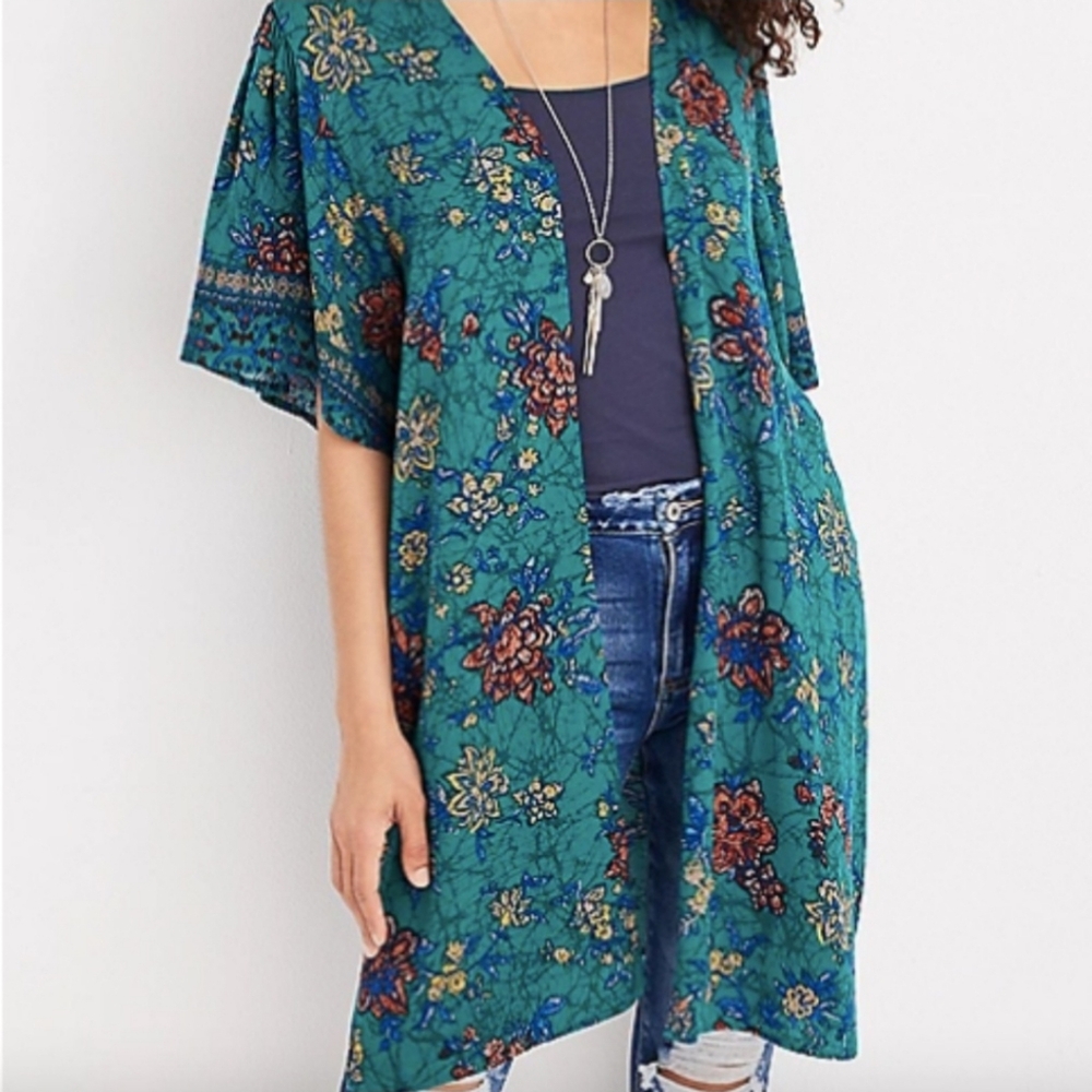Maurices Floral Mixed Print Kimono